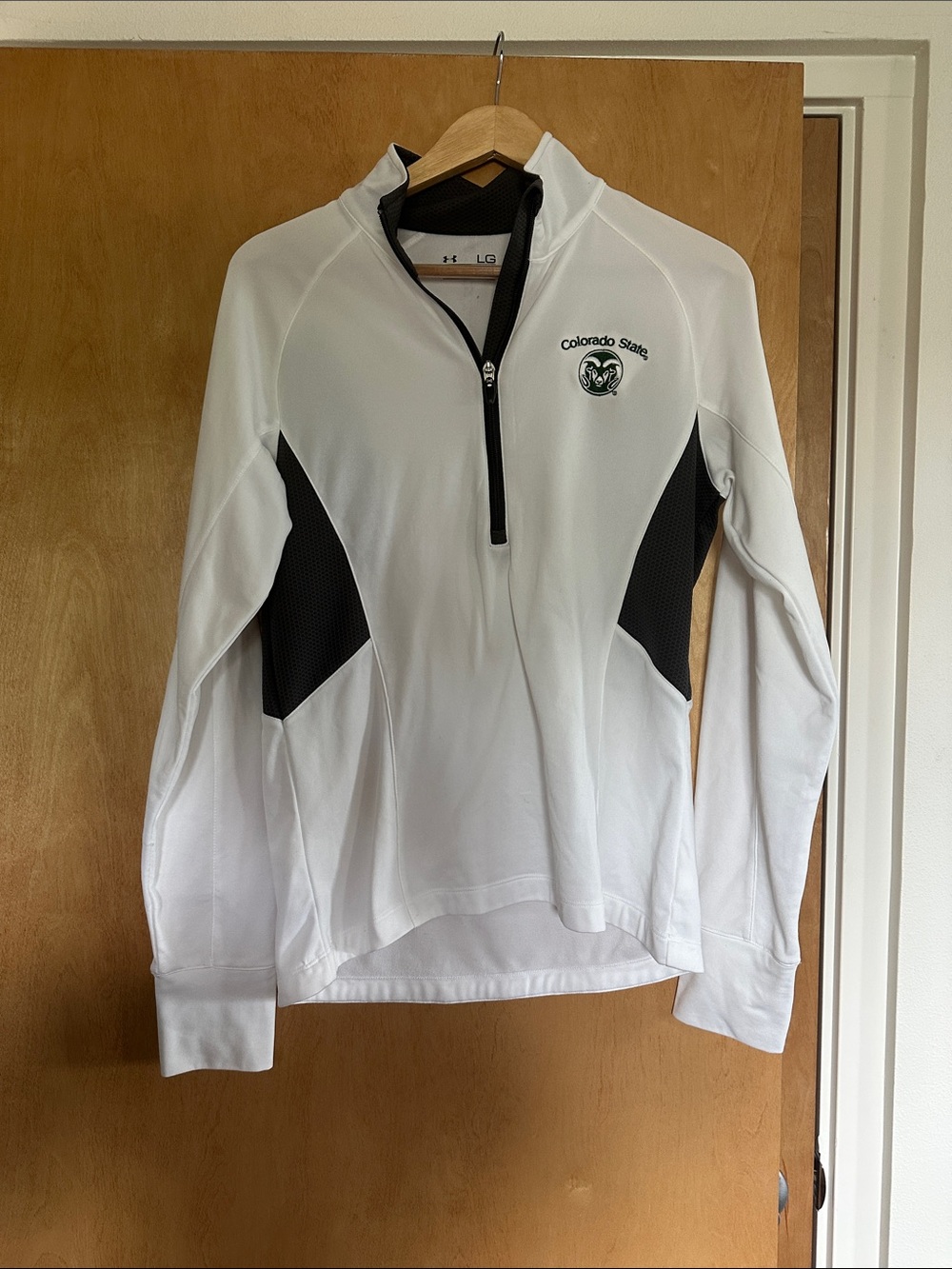Under Armour White and Black Colorado State Quarter-Zip Pullover